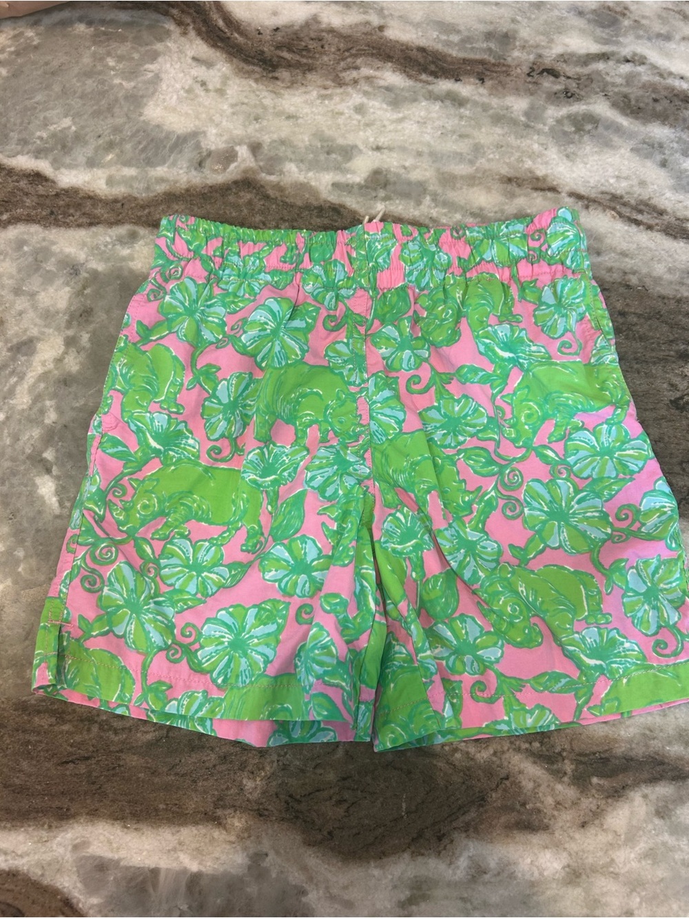 Lilly Pulitzer Pink & Green Floral Men's Swim Trunks size m look small GUC
